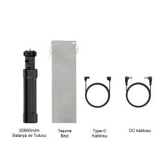 Gdx ML100W Bicolor Video Led Sürekli Işık + El Tipi Powerbank Tripod Batarya