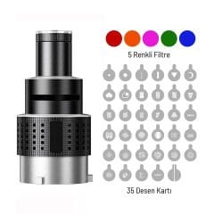 Gdx SN-02 120mm Optik Snoot Bowens Bağlantılı 35 Desen Kartlı 5 Renkli Filtreli