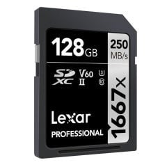 Lexar 128GB 1667X U3 V60 4K SD Hafıza Kartı 250 Mb/s