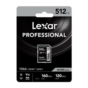 Lexar Professional Silver Series 512 GB 1066X SDXC Hafıza Kartı(160MB/S-120MB/S)