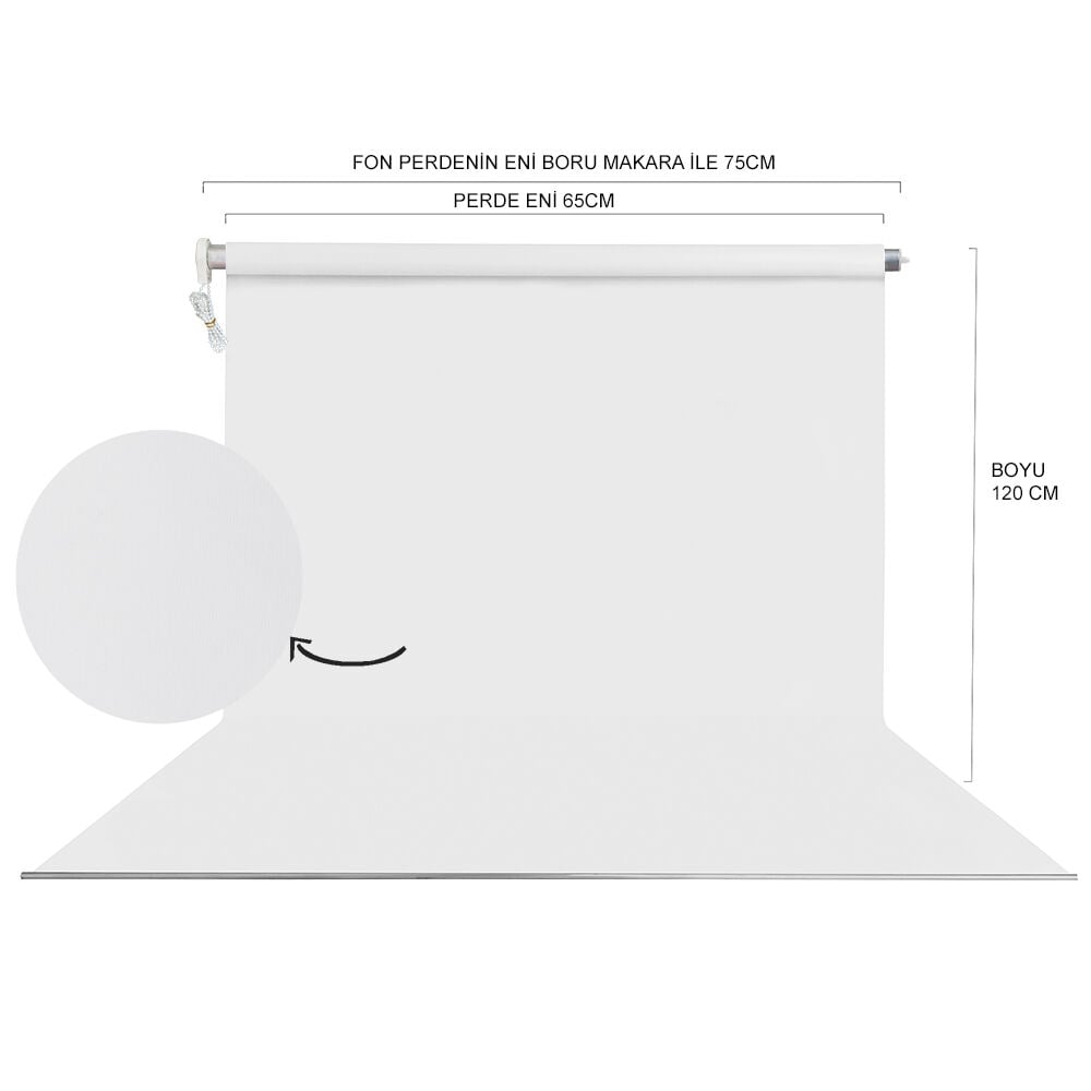 Stüdyo Teknik 65X120Cm Beyaz Fon – detay görseli Stüdyo Teknik 65X120Cm Beyaz Fon detay görseli
