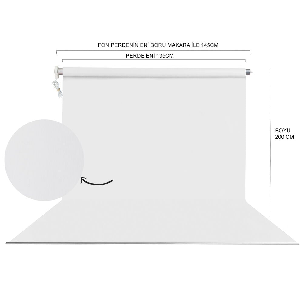 Stüdyo Teknik 135X200Cm Beyaz Fon – detay görseli Stüdyo Teknik 135X200Cm Beyaz Fon detay görseli