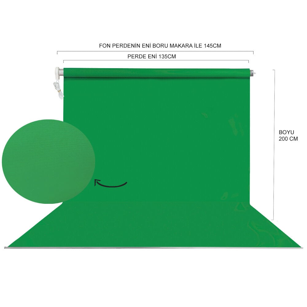 Stüdyo Teknik 135X200Cm Yeşil Fon detay görseli