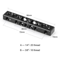 SmallRig 1091 Baseplate Barı 1/4 İnç ve 3/8 İnç Vida Deliği