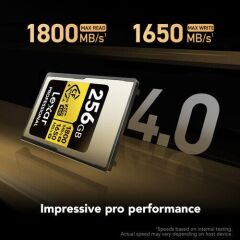 Lexar 256GB Profesyonel CFexpress Type-A | Gold (1800MB/s - 1650MB/s)
