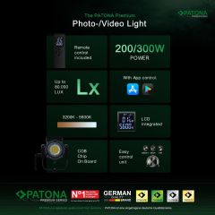 PATONA COB-200 Watt Bi Color İki'li Kit LED Video Işığı