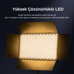 GDX P500C Bicolor Profesyonel Tekli 150W LED Panel Video ve Fotoğraf Stüdyo Işık Seti