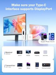 LEMORELE P200  Kablosuz HDMI/USB C Görüntü Aktarım Cıhazı