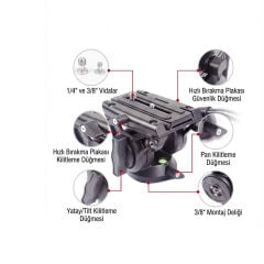 GDX 985 Profesyonel Video ve Fotoğraf Pratik Tripod