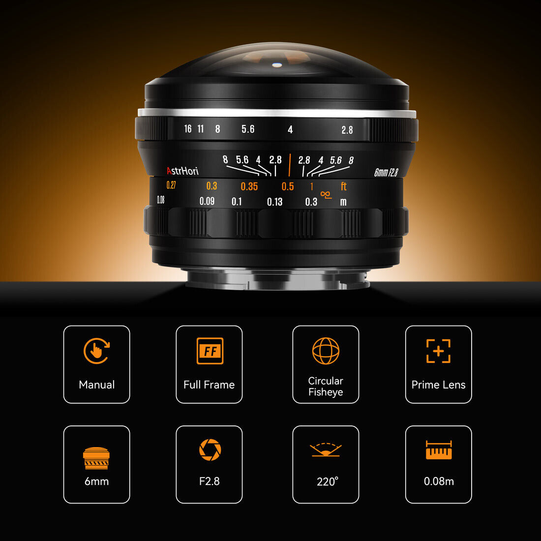 Astrhori 6mm f/2.8 Full-Frame – yakın plan görseli Astrhori 6mm f/2.8 Full-Frame yakın plan görseli