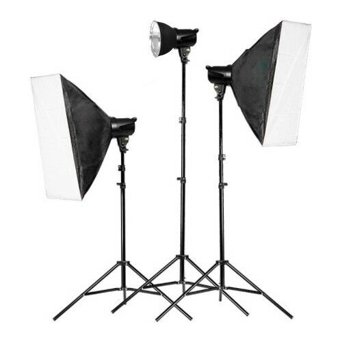 YF Nice 400w 3'lü Paraflaş Seti + 190x400  STORLU SİLİNEBİLİR FON SİSTEM