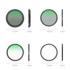 SmallRig 4726 5'i 1 Arada  (67 mm) Filtre Kiti VND 2-32 & CPL & 1/4  Siyah Sis