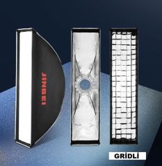 JINBEI KE-35x140cm Hızlı Açılan Strip Softbox Gridli