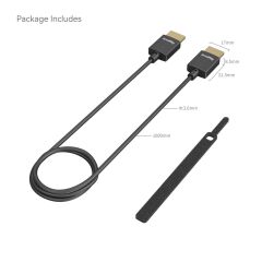 SmallRig 4794 Ultra İnce 4K HDMI Veri Kablosu (A'dan A'ya) (100 cm)