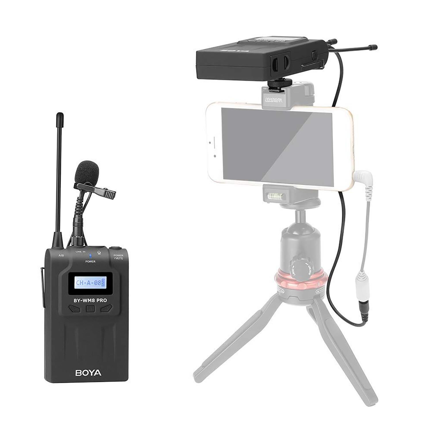 Boya BY-WM8 Pro Kit-1 – yakın plan görseli Boya BY-WM8 Pro Kit-1 yakın plan görseli