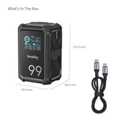 SmallRig 4984 X99 X-Touch Smart Üçlü Korumalı 1,5 m  Düşmeye Dayanıklı IP54 Su Geçirmez / Toz Geçirmez) V-Mount Batarya