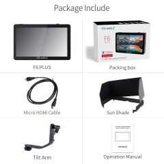 FEELWORLD F6 PLUS 6 inç  3D LUT Kamera  Alan Monitörü 1920x1080 HD 4K HDMI