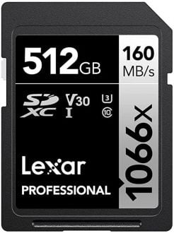 Lexar Professional Silver Series 512 GB 1066X SDXC Hafıza Kartı(160MB/S-120MB/S)