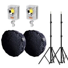 Gdx ML230W Bicolor Video Led 120cm Parabolic Softbox 260cm Işık Ayaklı İkili Sürekli Işık Seti