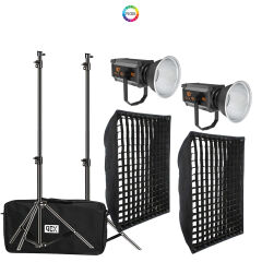 GDX 300 RGB III Profesyonel İkili Fotoğrafçılık ve Video Renkli Dolgu Işığı Seti