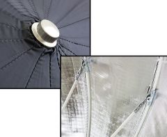JINBEI Deep Focus 130cm Siyah & Gümüş  Şemsiye