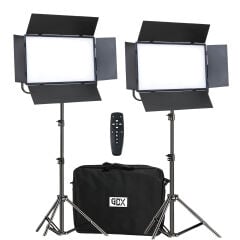 Gdx P500C Bicolor Profesyonel İkili 300W LED Panel Video ve Fotoğraf Stüdyo Işık Seti