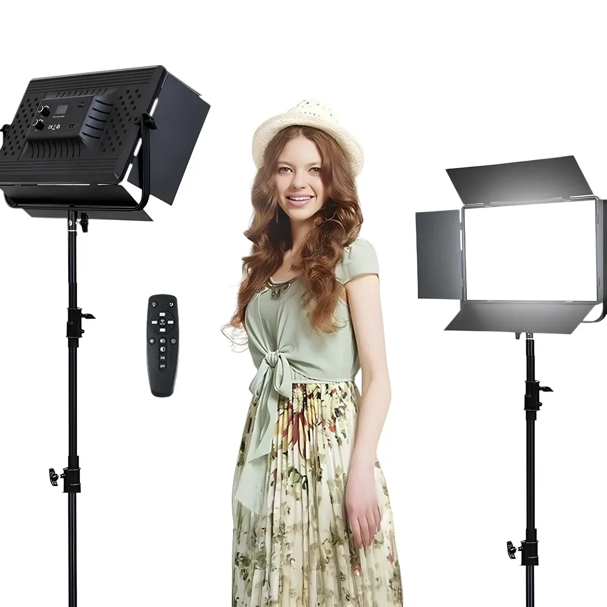 GDX P500C Bicolor Profesyonel İkili 300W LED Panel Video ve Fotoğraf Stüdyo Işık Seti