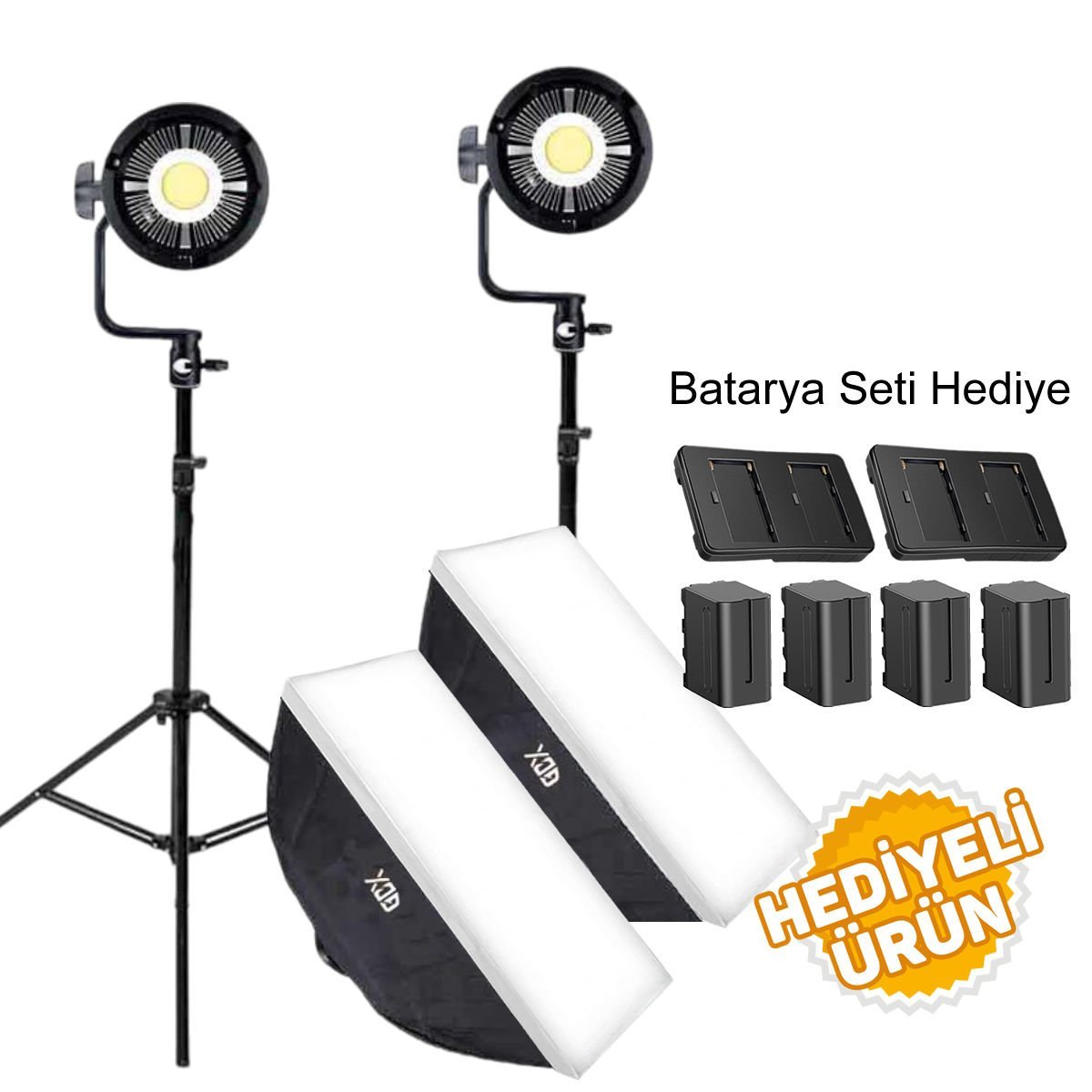 Gdx HDB-120W 2'li Led Video Işığı - Batarya Seti Hediyeli