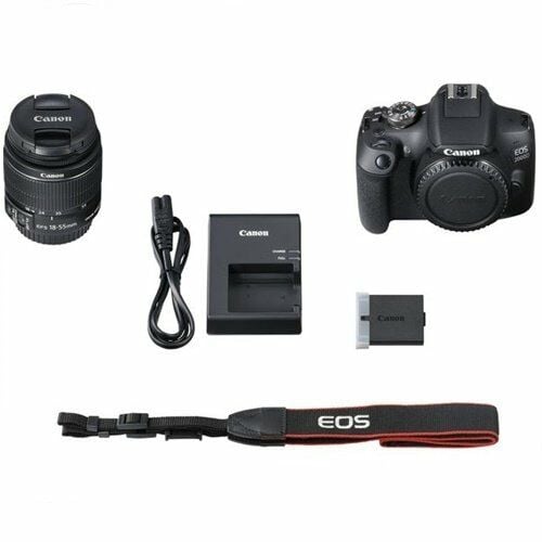 Canon EOS 2000D 18-55mm – farklı açıdan görünüm Canon EOS 2000D 18-55mm farklı açıdan görünüm