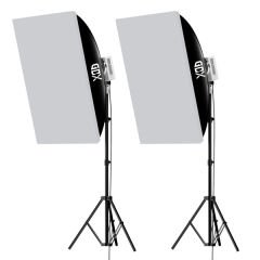 Gdx XL-Kit 2 COB LED Youtube Sürekli Video ve Fotoğraf Işık İkili Set + Gdx BW-6090 Softbox