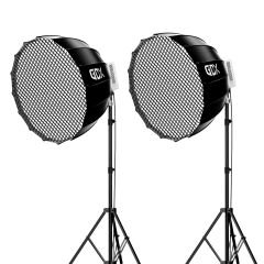 Gdx XL230W Bicolor Video Led 65cm Parabolic Softbox 260cm Işık Ayaklı İkili Sürekli Işık Seti
