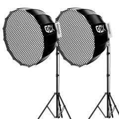 Gdx XL230W Bicolor Video Led 120cm Parabolic Softbox 260cm Işık Ayaklı İkili Sürekli Işık Seti