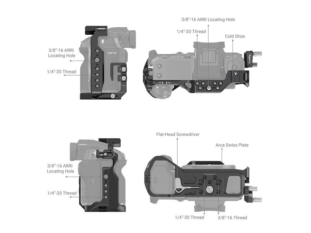 SmallRig 3715 GFX100S – yakın plan görseli SmallRig 3715 GFX100S yakın plan görseli