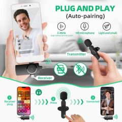 XBOON Telefon ve Kamera için Kablosuz Yaka Mikrofonu