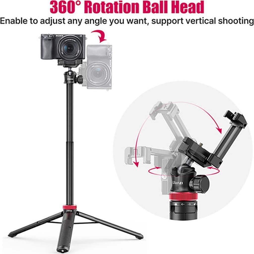 Ulanzi MT-44 Uzatılabilir Vlog Tripod farklı açıdan görünüm