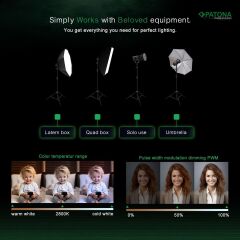 PATONA 4281 COB-200 Watt Bi Color İki'li Kit LED Video Işığı