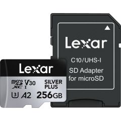 Lexar Professional 256GB 205 MB/s Silver Plus Mikro SD Hafıza Kartı