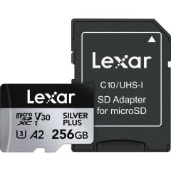 Lexar Professional 256GB 205 MB/s Silver Plus Mikro SD Hafıza Kartı