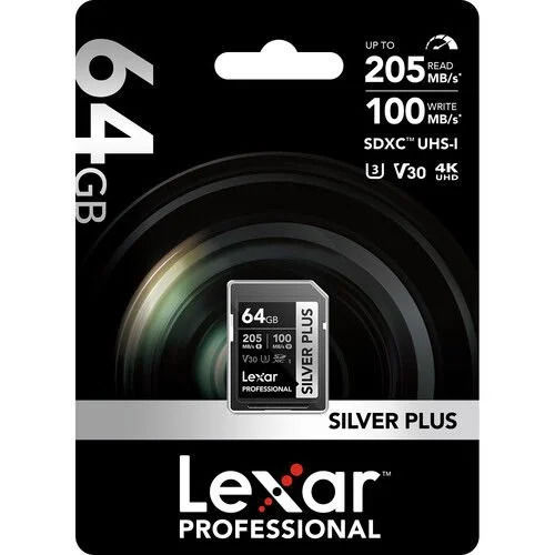 Lexar Professional Silver Plus LSDSIPL064G UHS-I U3 V30 64 GB Hafıza Kart