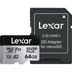 Lexar Professional 64GB 205 MB/s Silver Plus Micro SD Hafıza Kartı