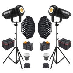 Gdx LV-700C-II B Bi Color Led Video Işığı 2'li Full Set (Gridli 170 Octa Softbox + 260 cm Kalın Işık Ayağı)