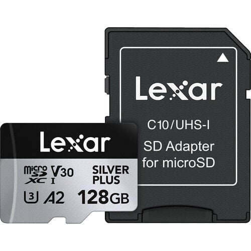 Lexar 128GB 205 MB/s Silver Plus microSD UHS-I V30 Hafıza Kartı
