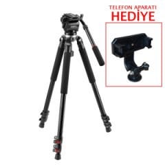 PDX PRO 0509B Profesyonel Tripod Telefon Aparatı Hediyeli