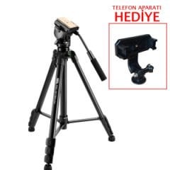 PDX 701 PRO Plus Profesyonel Hidrolik Kafa Tripod Telefon Aparatı Hediye
