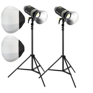 PDX LP200 PRO LED Beyaz Işık ikili 3 mt Ayak ve Balon Softbox Set