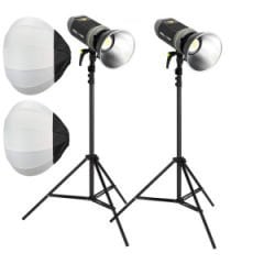 PDX LP200 PRO LED Beyaz Işık ikili 3 mt Ayak ve Balon Softbox Set