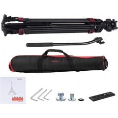Miliboo MTT609A Hidrolik Kafalı Profesyonel Alüminyum Video Tripod