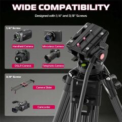 Ulanzi MT-81 Alüminyum 360° Fluid Kafalı Video Tripod