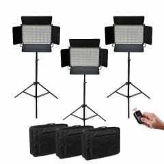 GDX CF-Led 2020W 3'lü Sürekli Video Panel Led Işık Seti