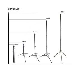 Gdx LS-288 Plus Yaylı Kalın Işık Ayağı (280 CM)